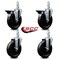 Service Caster 5'' Phenolic Wheel Swivel 3/4'' Square Stem Caster Set 2 Brakes, 4PK SCC-SQ20S514-PHS-PLB-34-2-S-2 - alternate 4
